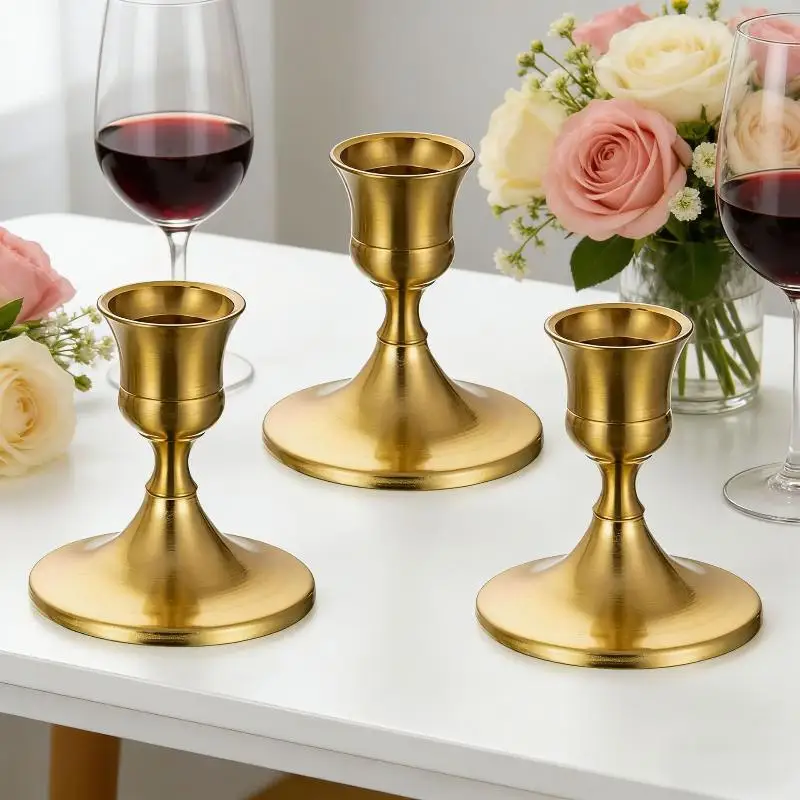 *1/2/3Pcs Vintage Elegant Metal Tabletop Candle Holders For Wedding Anniversary Home And Hotel Church Candlestick Decoration view 2