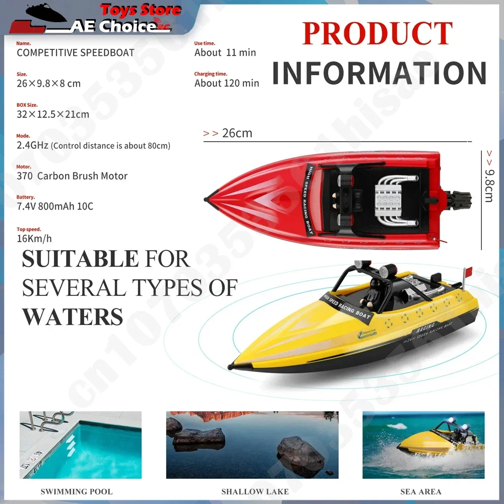 RC Jet Boat 2.4GHz - 16km/h High-Speed Remote Control Boat with Storage Bag, Ideal Gift for Kids, Adults & Boys