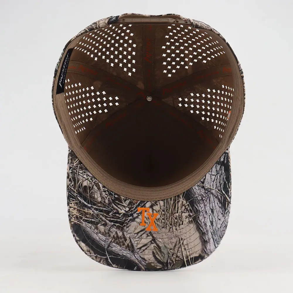 Assorted Design Waterproof Polyester Golf Hat Custom 3D Embroidery Camo Print Baseball Cap for Outdoor Hunting view 5