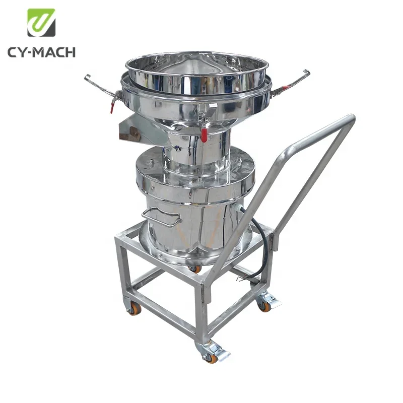 Food grade sieve slurry screen Soy bean milk filter round vibrating separator machine liquid filter machine