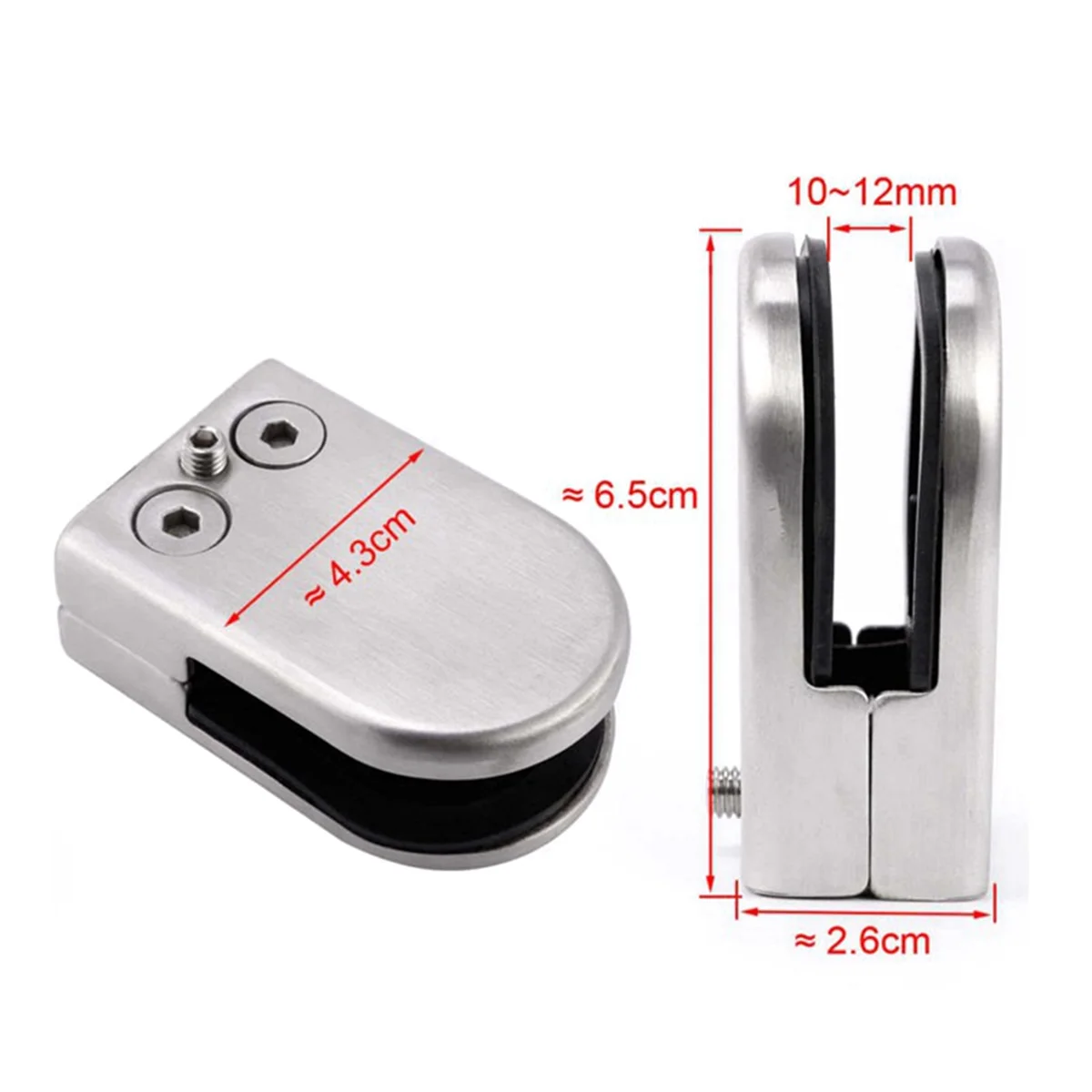 AA98 4PCS Round Shelves Support Brackets Clamps Clips for 10-12mm Glass Wooden Acrylic Adjustable Screw