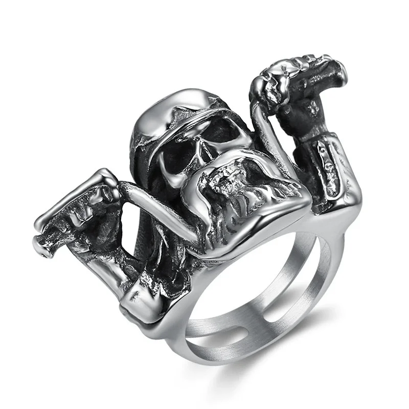 Motorcycle-themed stainless steel motorcycle style ring, motorcycle-shaped series cycling ring, suitable for both men and women