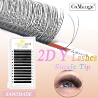CoMango 1D 2D Y Eyelashes Extension Faux Mink C/D Curl Natural Lash Russian Volume Soft PBT Material Makeup Wholesales