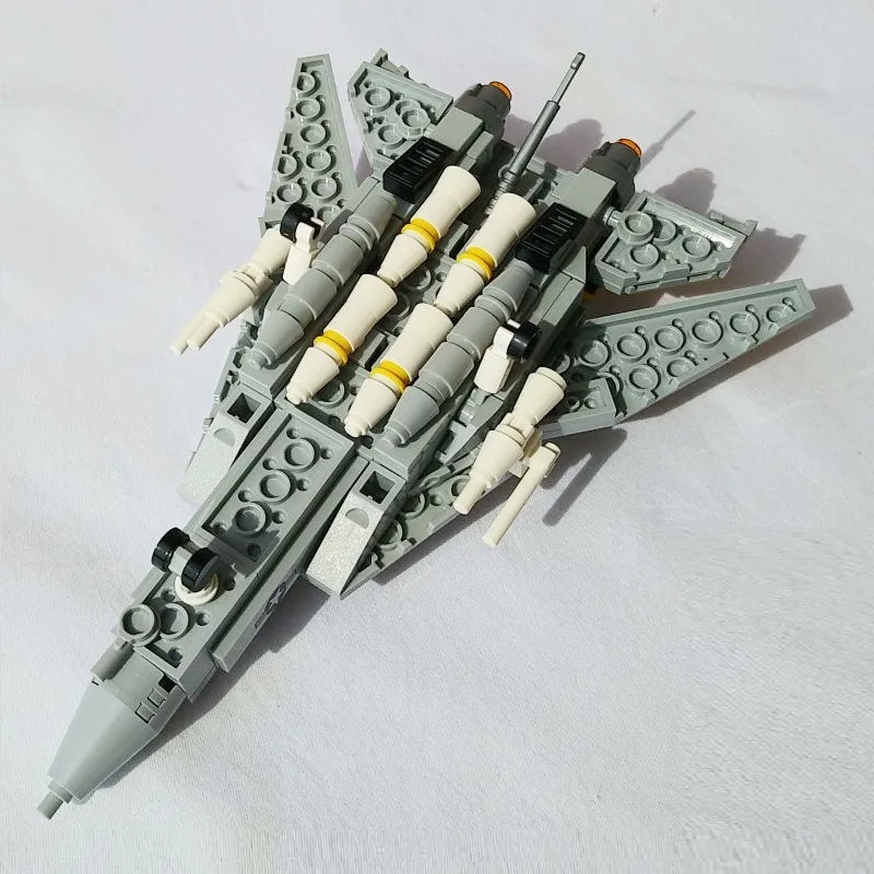 MOC Mini Swing Wing Fighter Blocks, Military Jet Model, Chinese DIY Bricks for Assembly & Collection Gifts