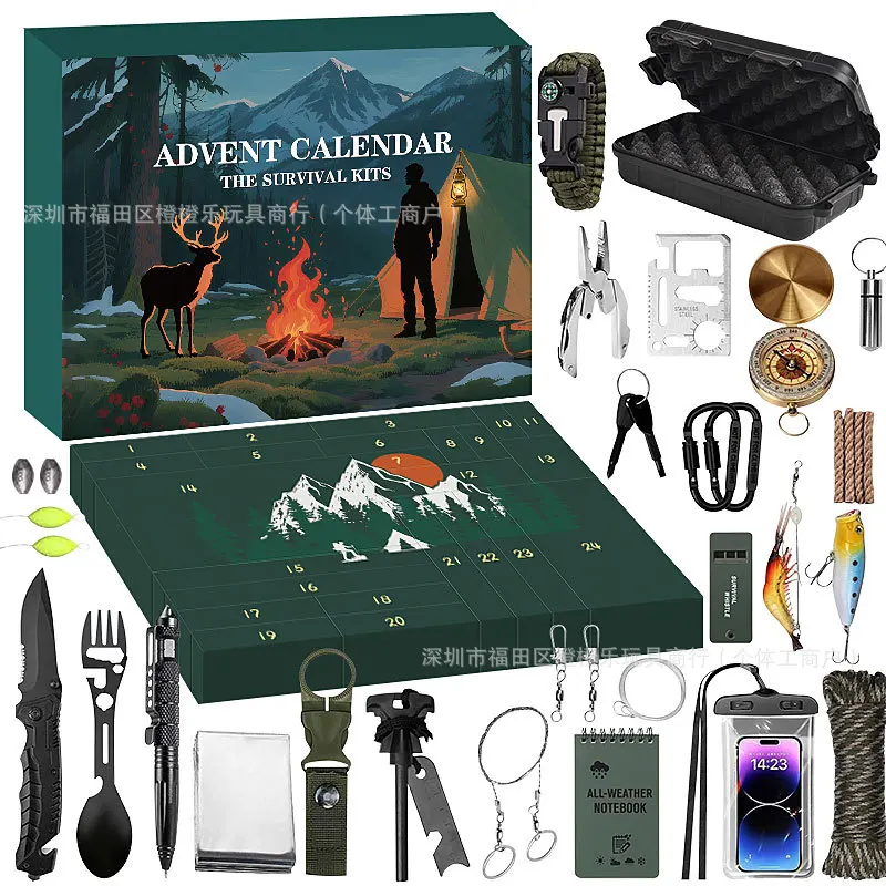 Tool Set Multifunctional Adventure Mountaineering Camping First Aid Fishing Advent Blind Box