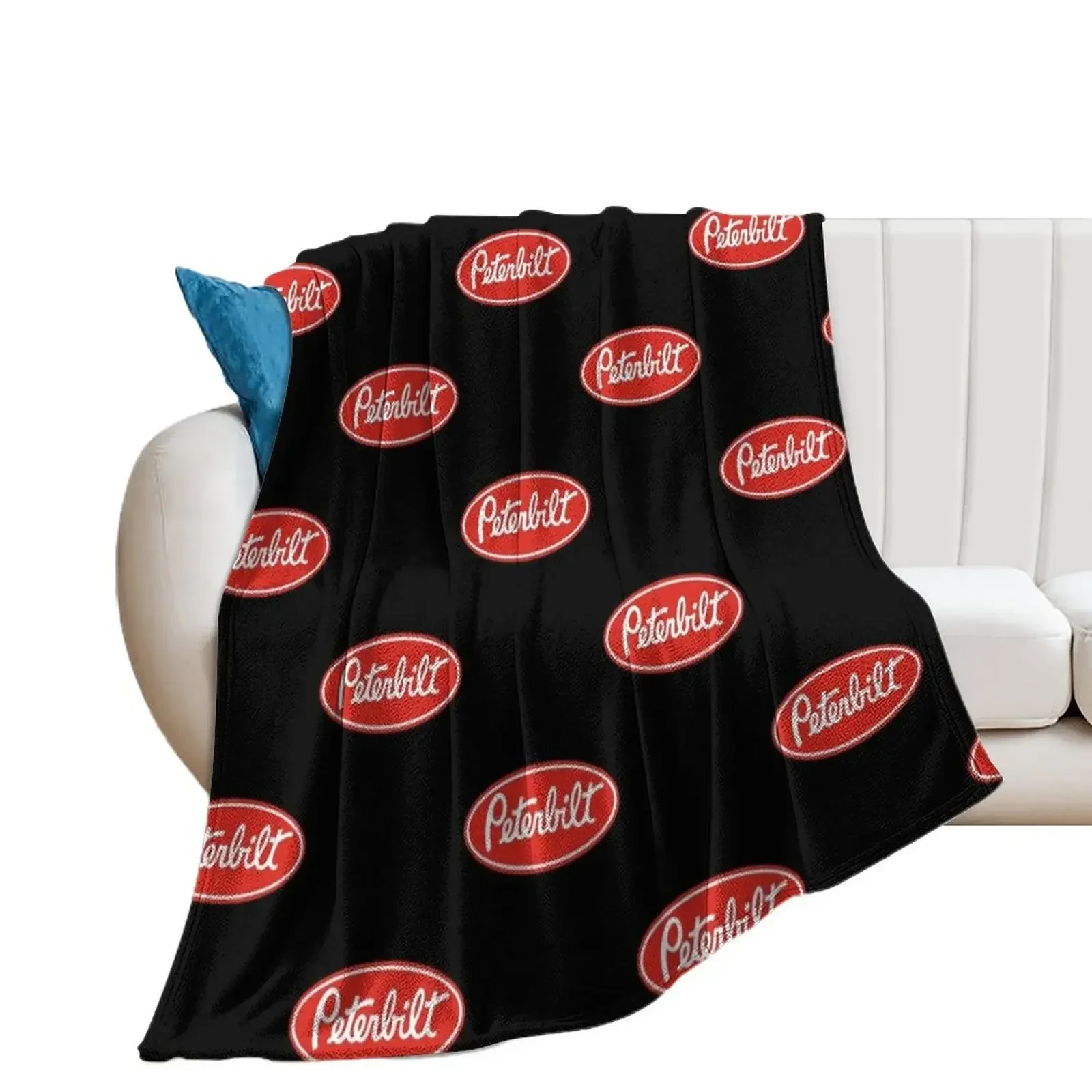 Peterbilt Truck Logo Redwhite Essential T-Shirt Throw Blanket Bed covers Plush anime Blankets