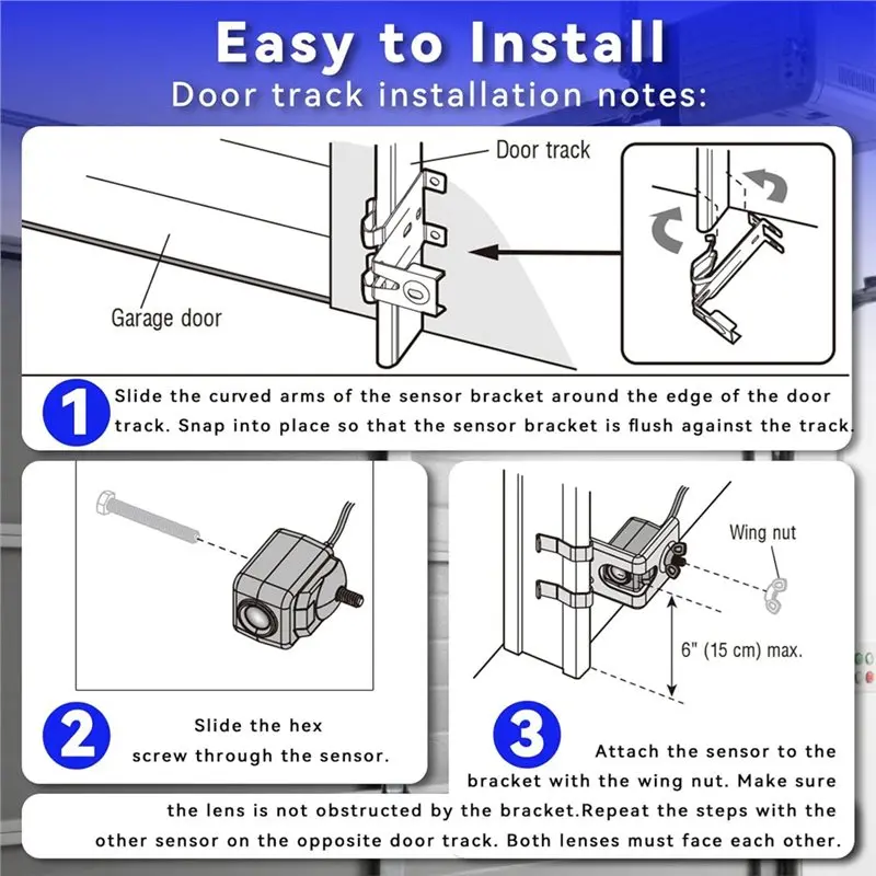 B68C Garage Door Sensor 820CB, For Chamberlain Liftmaster Sears Craftsman Made After 1997 Safety Sensor Kit