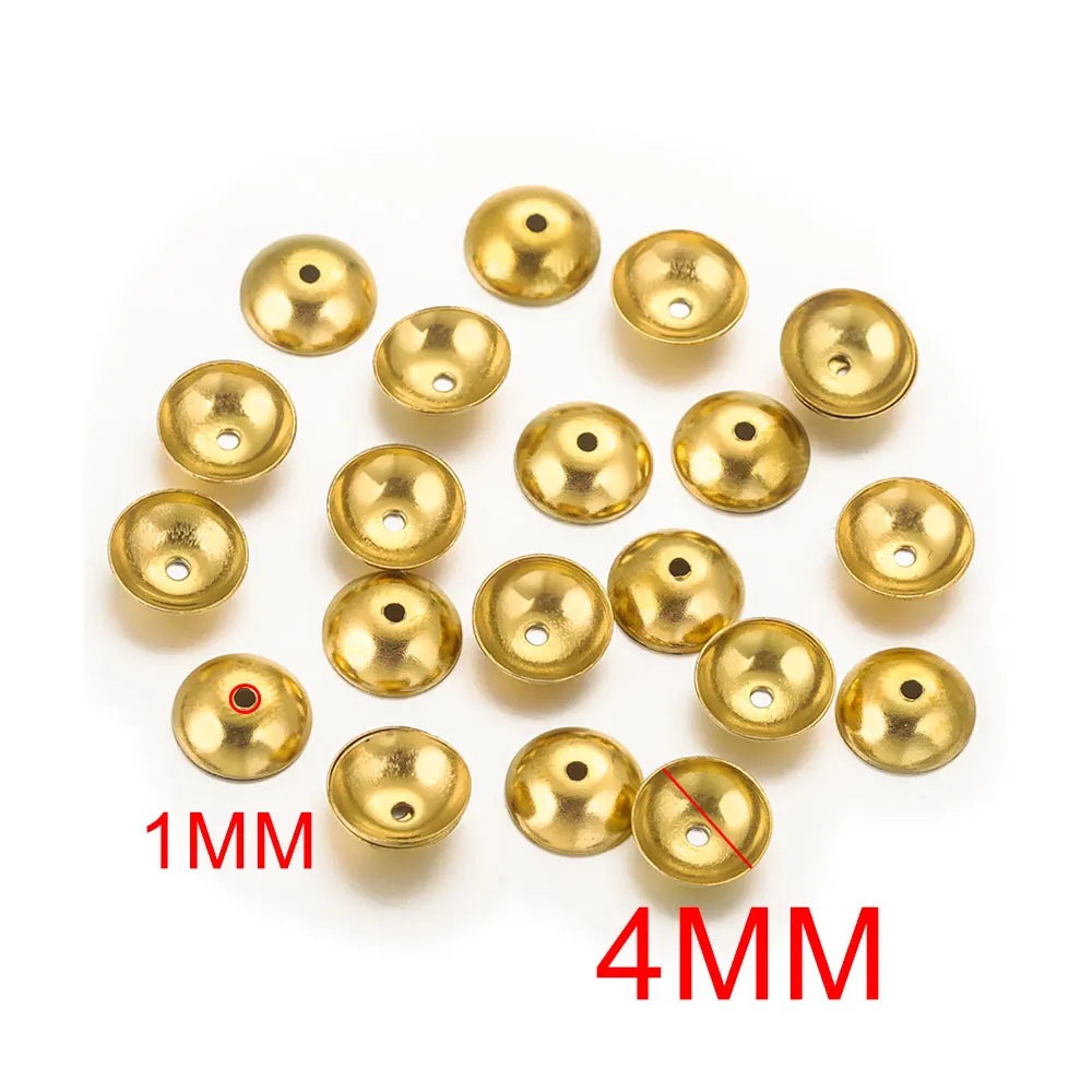 50 Stuks Lot 3-8Mm Goudkleur Roestvrij Staal Ronde Kralen Spacer Kralen Voor Handwerk Sieraden Maken Diy Bevindingen Accessoires