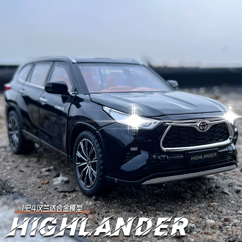 

1:24 Highlander SUV Alloy Car Model Diecast Metal Toy Off-Road Vehicles Car Model Sound Light Birthday Gift