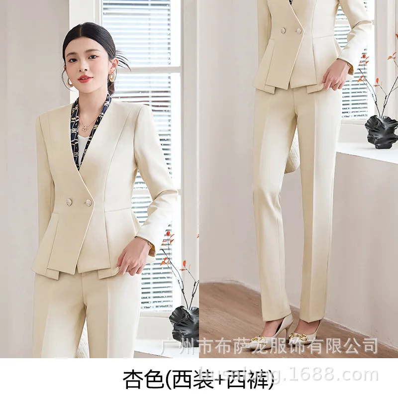 Women's Suit Set for Spring and Autumn, Teacher Workwear, Professional Suit, Formal High-end General Manager Workwear, Business