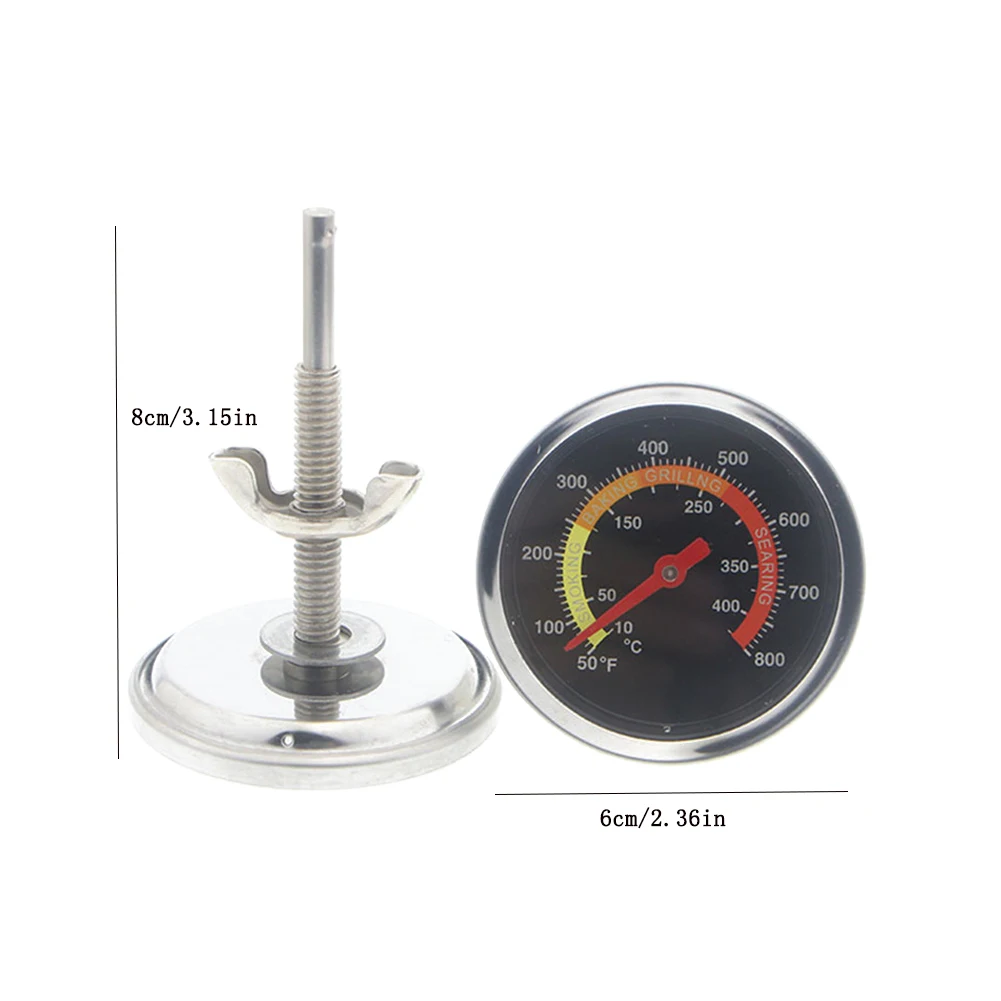 Barbecue Thermometer Stainless Steel 10-400 Degrees Celsiu Grill Temperature Gauge Oven Temperature Meter Long Probe