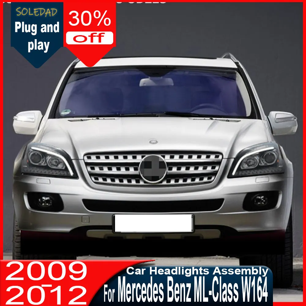 Car Lights for Mercedes Benz W164 ML Class LED Headlight 2009-2012 ML350 ML500 Head Lamp Drl Projector Lens Auto Accessories