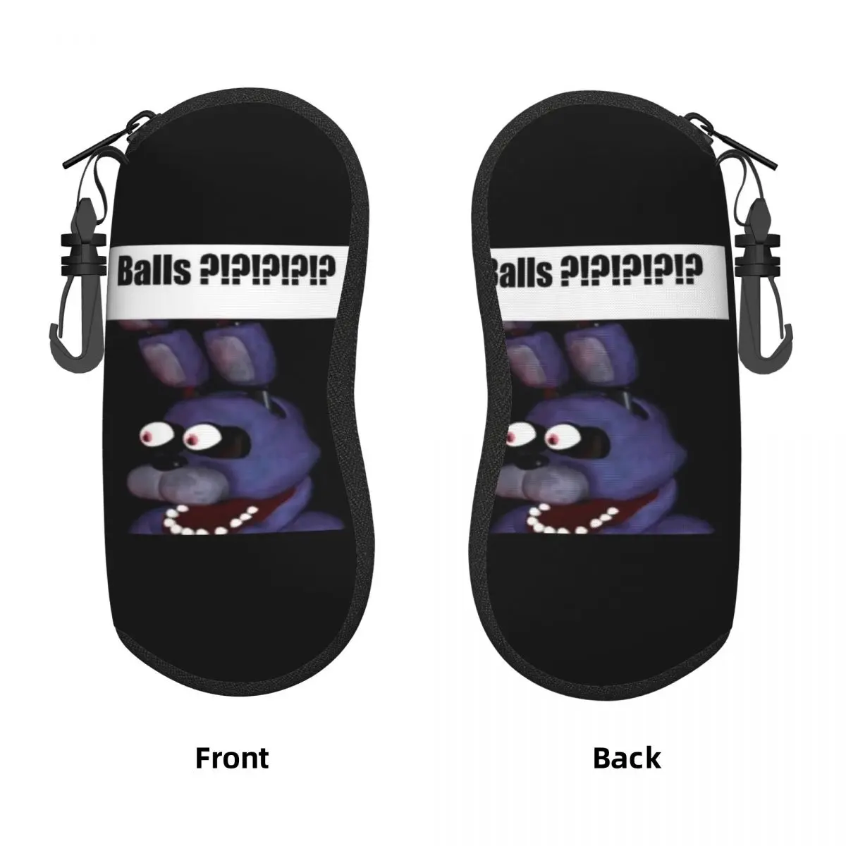 Custom Fnaf Bonnie Balls !!!! Meme Eyeglass Glasses Case Soft Protector Zipper Sunglasses Box Pouch Women Men