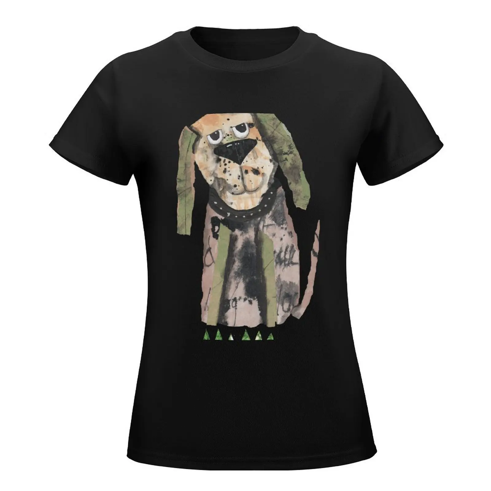 Collage Doggy T-Shirt Female clothing Short sleeve tee anime clothes female t shirt for Women