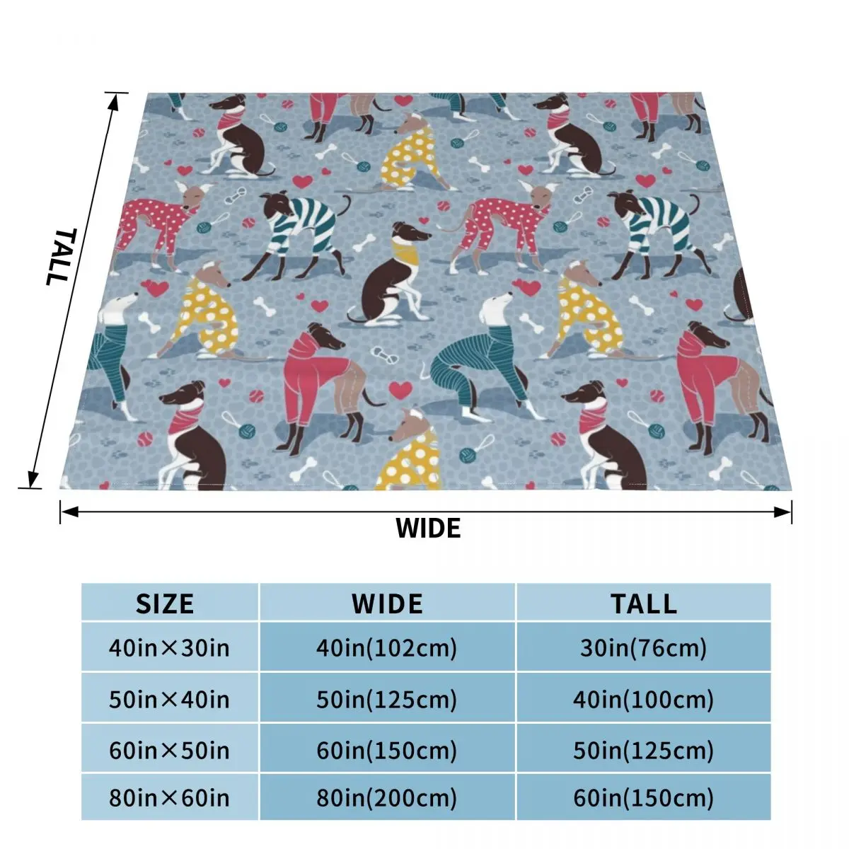 Greyhounds dogwalk // pale blue background Throw Blanket Blankets For Sofas Cute Blanket Plaid Decorative Sofa Blankets For Sofa