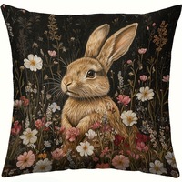 Double-Sided Easter Bunny Cushion Covers Cartoon Square Living Room Sofa Pillow Covers Modern Pillowcase Home Bedroom  Decor