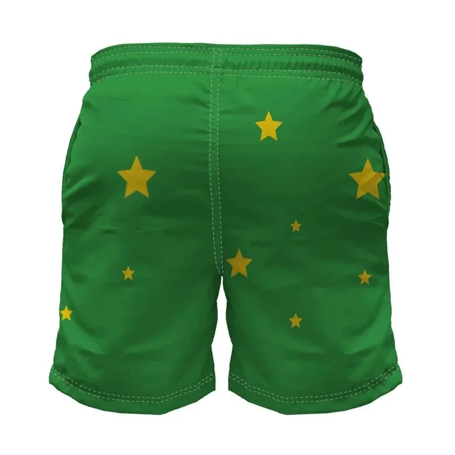 Strandshorts mit Brasilien-Flagge für Herren, schnell trocknend, atmungsaktiv, schnell trocknend, für Freizeit, Urlaub, Surfen, Strandshorts – Detail 4