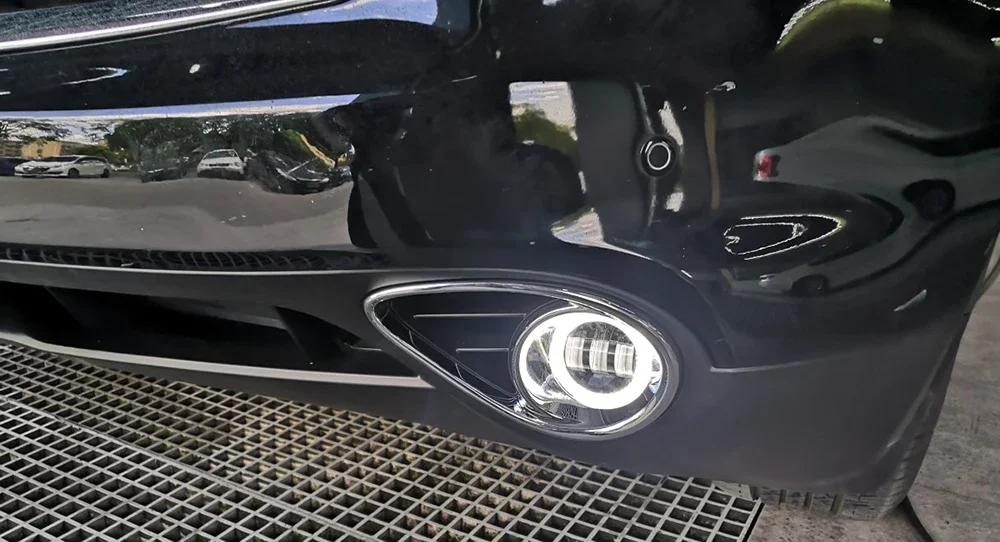 Led Fog Lights Lens White Yellow for GWM Haval H2 Facelift 2015 2016 2017 2018 2019 2020 2021 Optional Angel Eyes Ring DRL Halo detail image 17