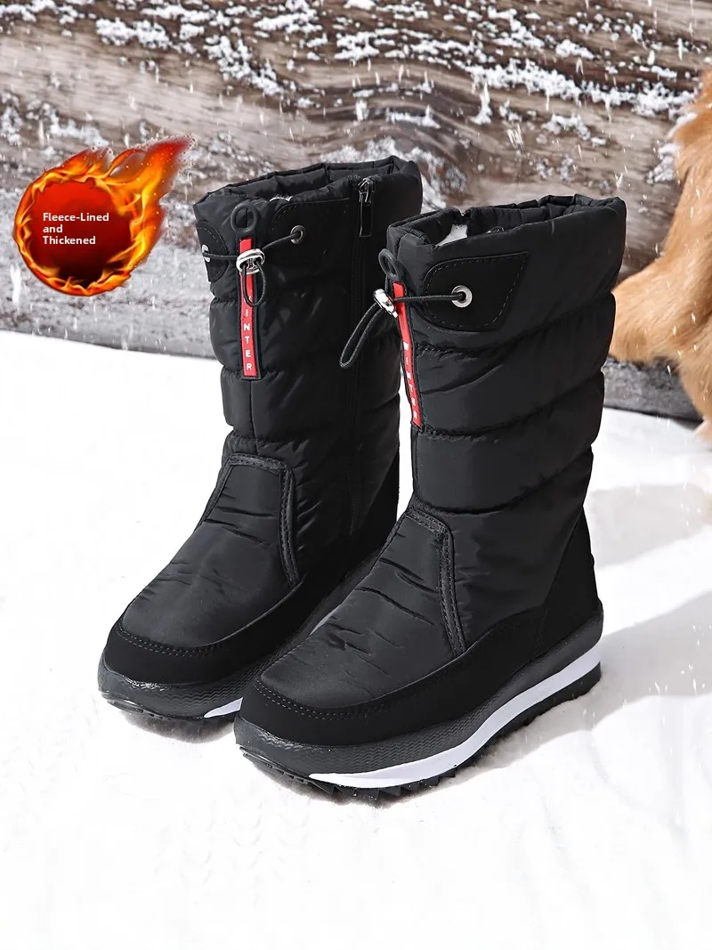 Northeast Winter Snow Boots Men's Thickened Warm Outdoor Sports High Help Cotton Shoes Anti-Cold Couple Casual Short Tube