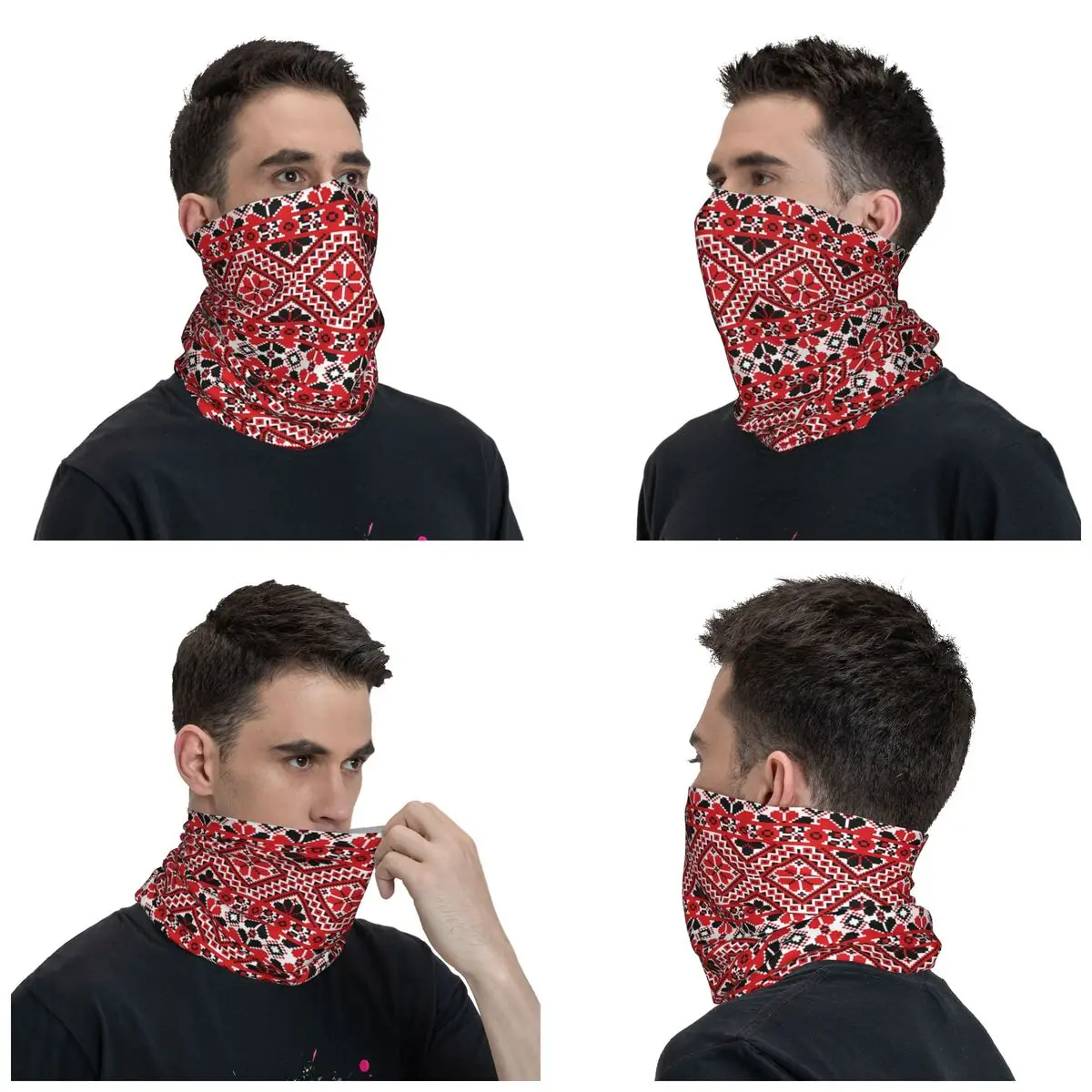 Ukrainian Traditional Ornament Bandana Neck Cover Ukraina Ukraine Wrap Scarf Multifunctional Cycling Scarf Running for Men Women