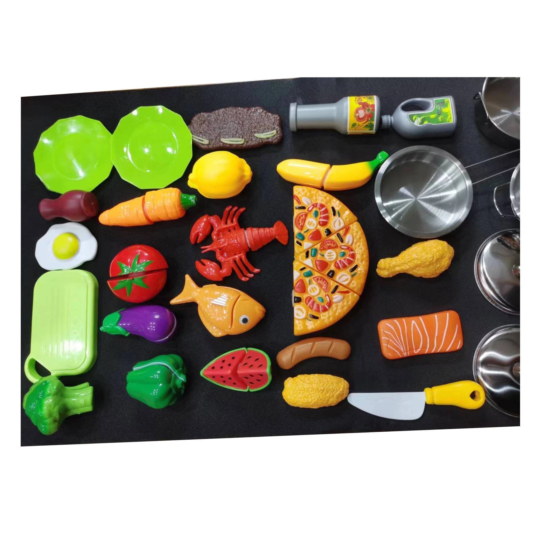 

Children Pretend Play Food Toys for Kids Kitchen Set Playset Cut Food Fruits Vegetables Toys Christmas Birthday Gift for Toddler