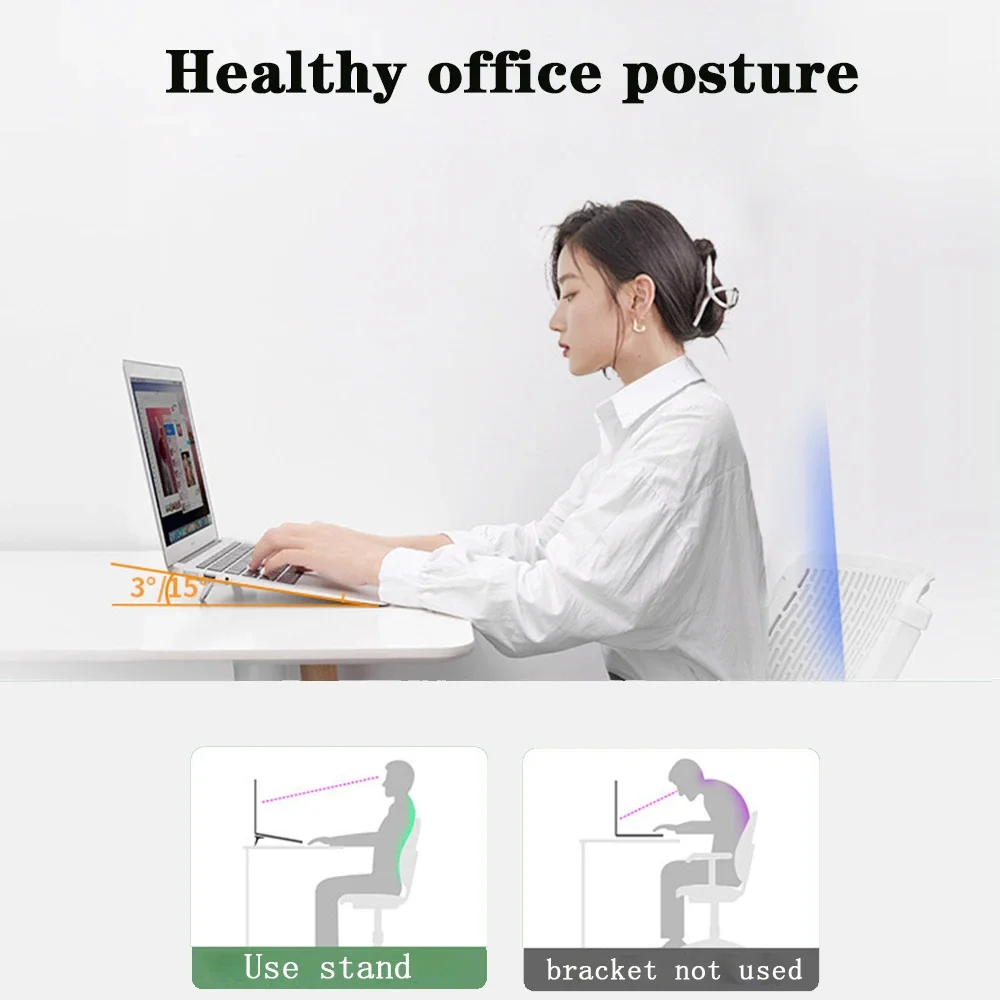Mini Foldable Laptop Stand, Portable Computer Keyboard , Self-Adhesive Invisible Notebook Stand and Keyboard Lift for Desk image 2
