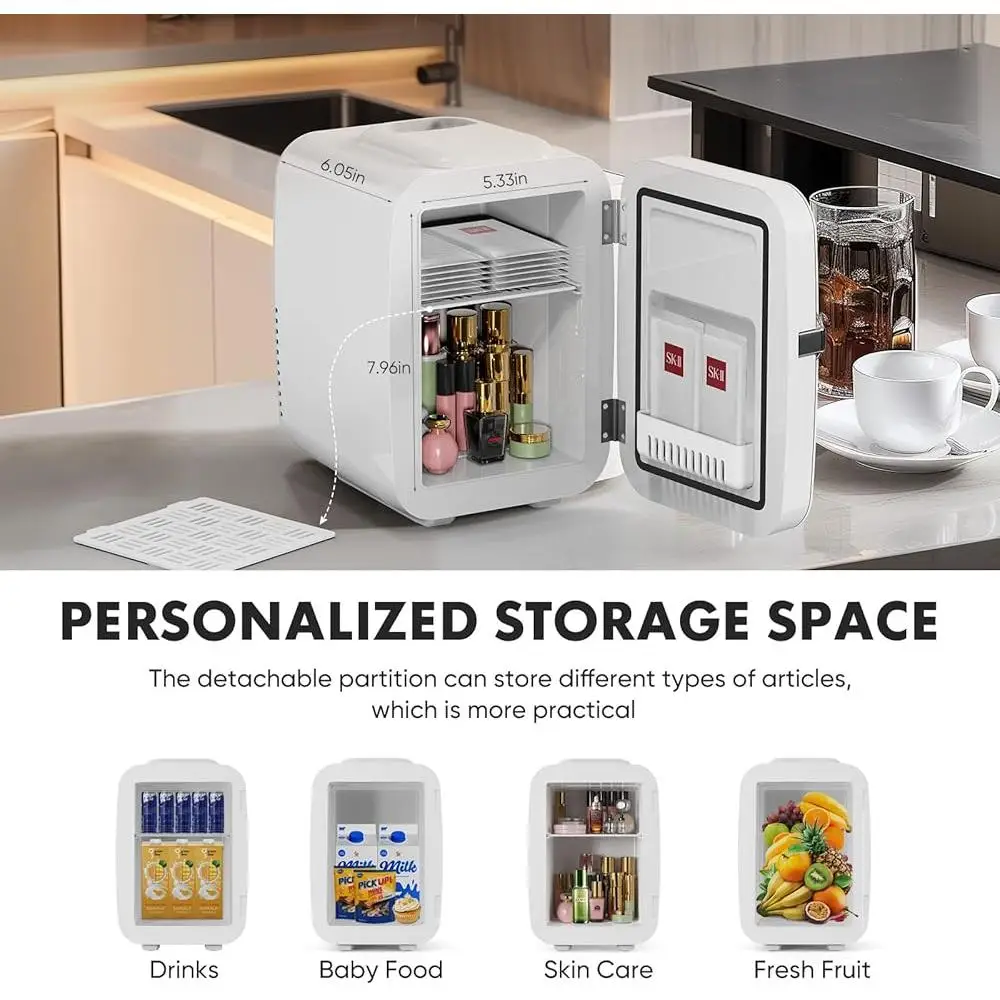 Portable Mini Fridge Thermoelectric Cooler Warmer Food Drinks Skincare Compact Quiet Operation Ideal Travel Office Home