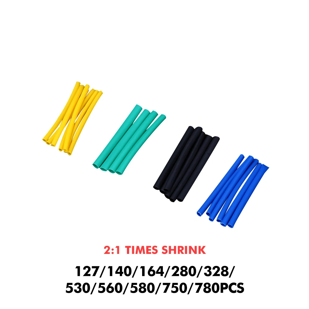 127pcs PE Heat Shrink Tubing Cable Tube Sleeving Kit Wrap Wire Set PE Heat Shrink Tubing Set Cable Sleeves