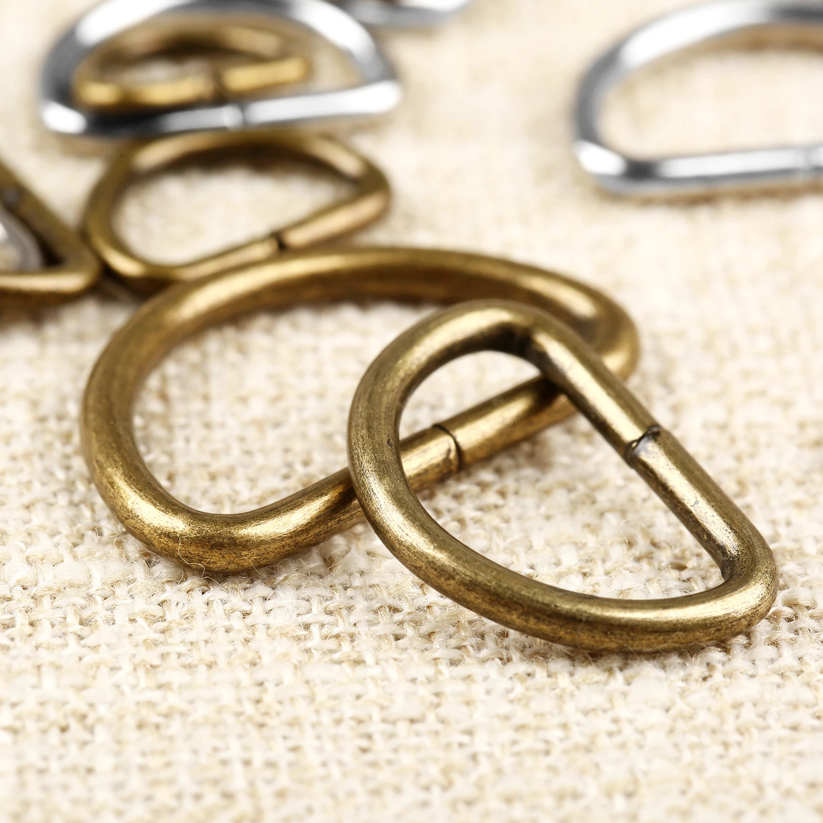 20pcs/lot Metal D Ring Buckle Hand Bag Purse Strap Belt Dog Collar Chain Clasp DIY Needlework Heavy Duty Strong Thickness