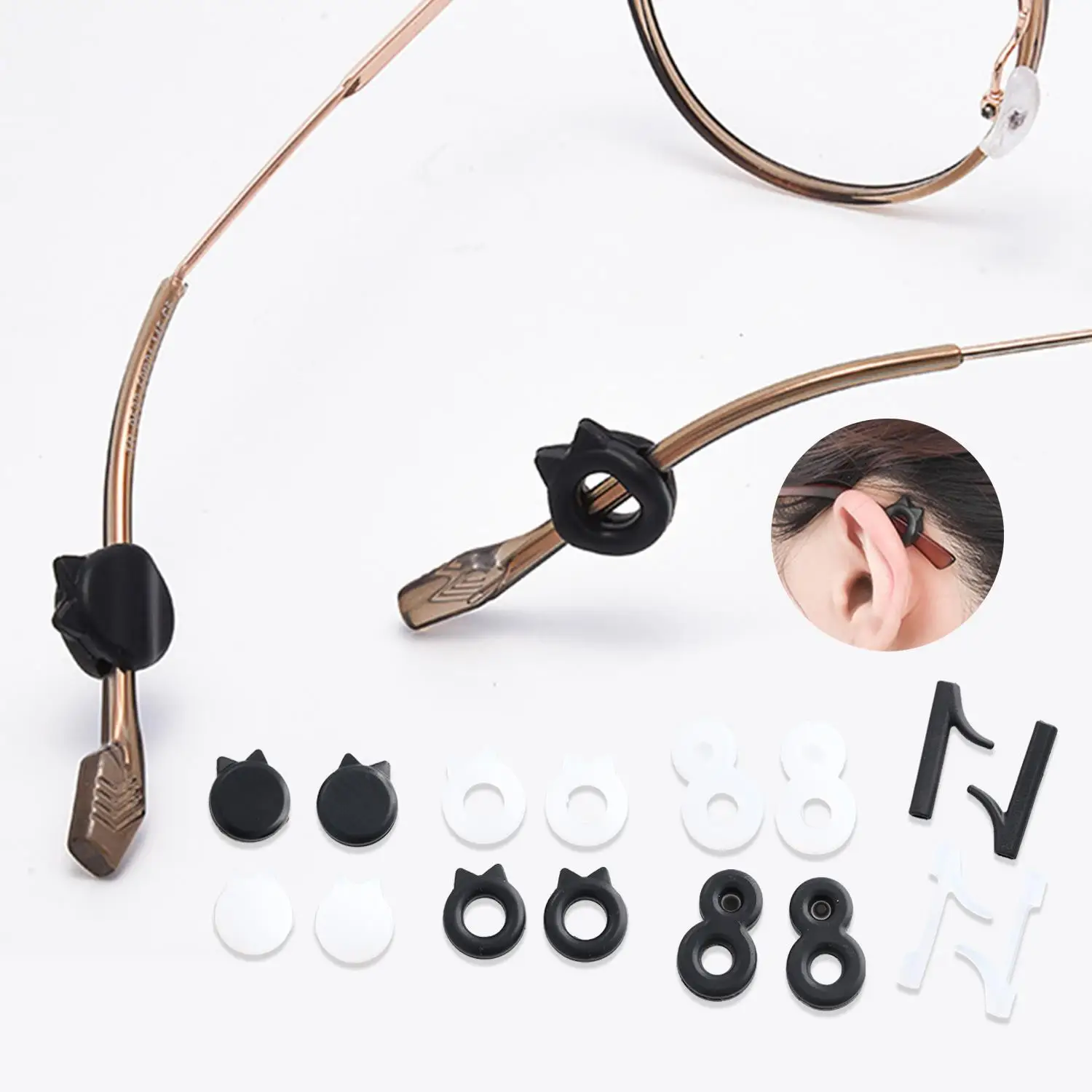 

5 Pairs Anti-slip Glasses Cover Non-slip Ear Hook Eyewear Sleeves Soft Silicone Spectacle Leg Grip Eyeglasses Accessories