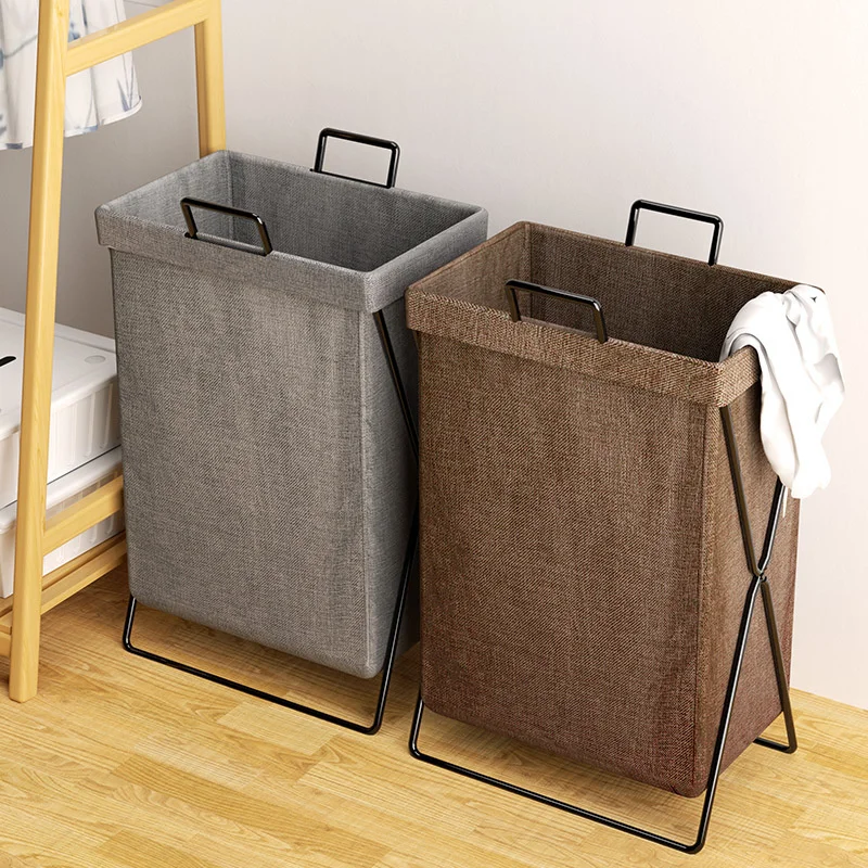 Nordic Large Size Folding Laundry Basket Multi-function Bathroom Clothing Basket Home Toys Storage Belt Cover