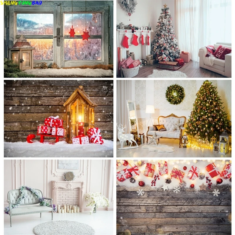 

Christmas Theme Photography Background Christmas tree Gift Children Portrait Backdrops For Photo Studio Props 2197 DHT-59