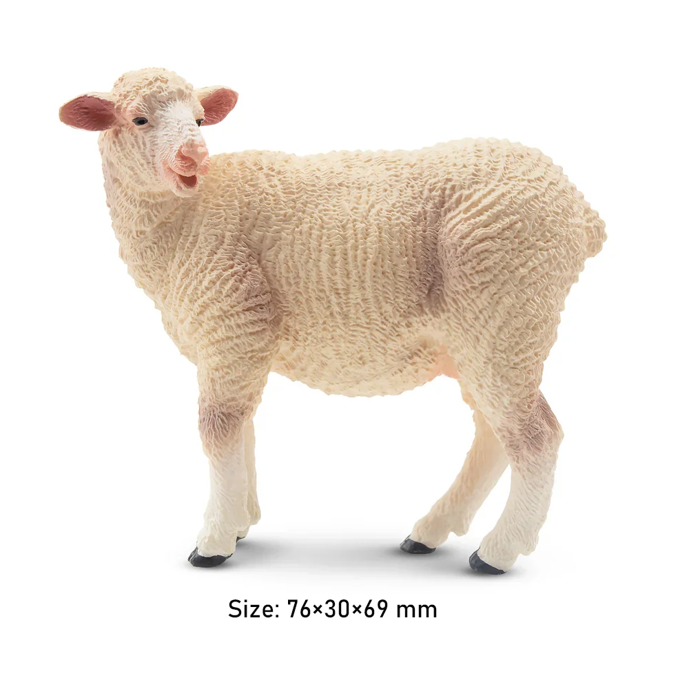 Toymany Simulatie Wit Ewe Farm Animal Model Speelgoed Mini Figuren Poppen Actiefiguren Speelgoed Kinderen Gift Taart Decoratie