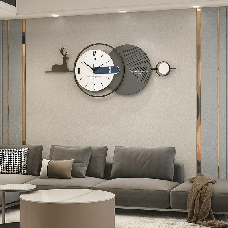 Large Nordic Wall Clock, Double-Layer, Modern Design, Home, Living Room Clocks, Silent Art Decoration, Hanging Horologe Watch