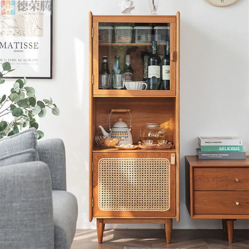 

Coffee machine placement table Japanese-style corner cabinet Living room dining side cabinet Solid wood
