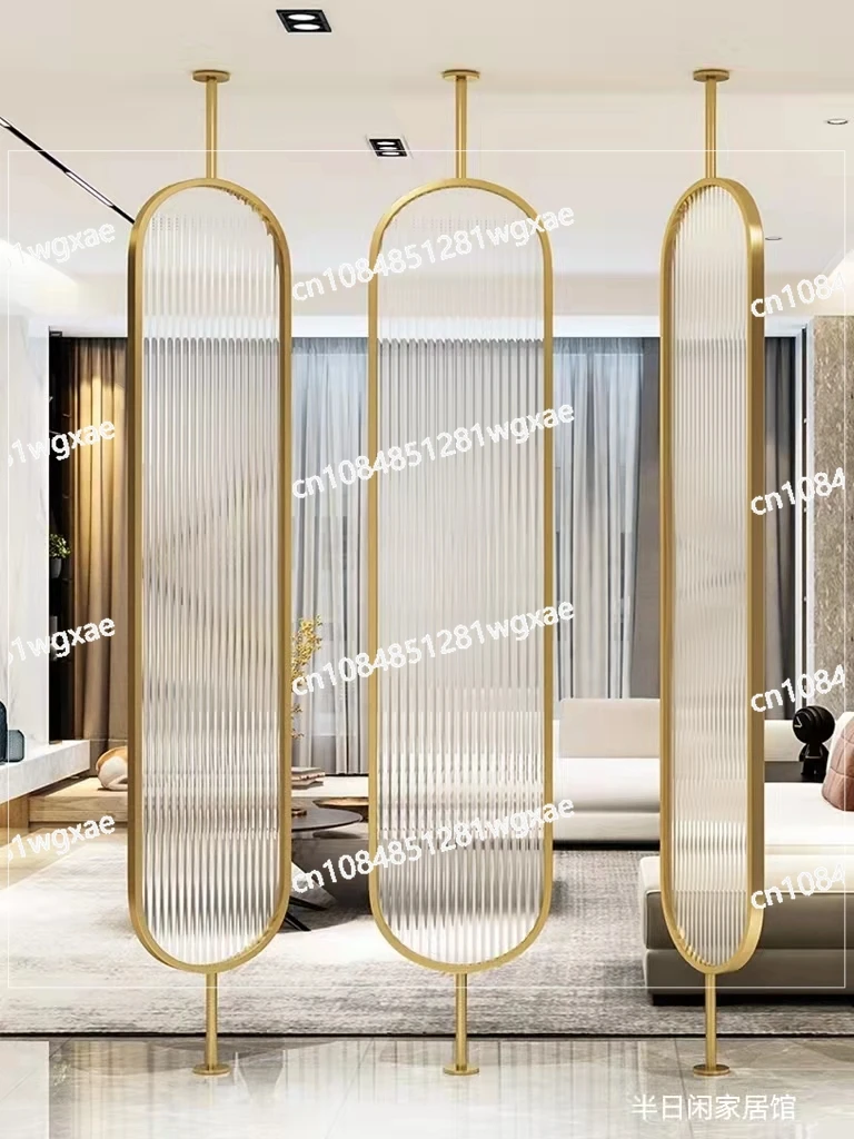 Customized Glass Screen Partition with Light Luxury and Rotatable Shading Wall