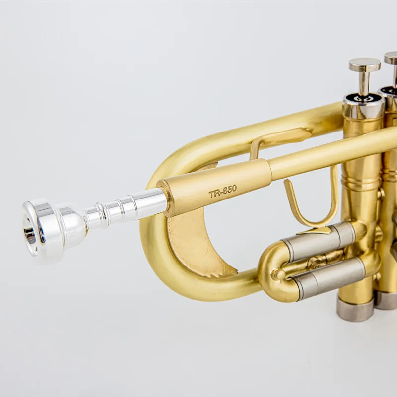 Hot Sell TR-650 Trumpet Bb/C Flat Brass Gold-painted Exquisite Durable Brass Musical Instrument with Trumpet Mouthpiece