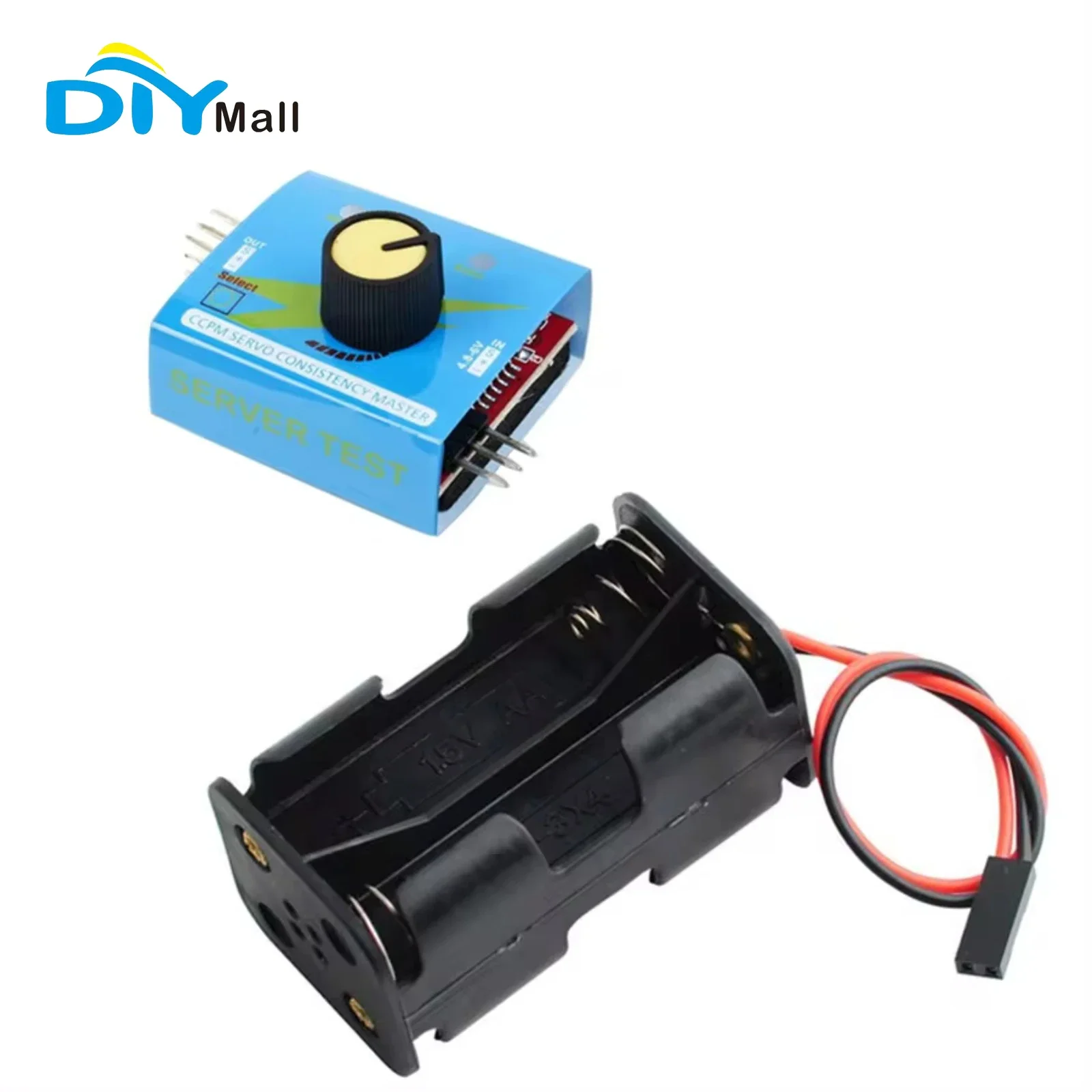 4 Cell AA Battery Holder Case + 3CH Digital Servo Tester ESC Speed Controller Checker CCPM Consistency Master for Car