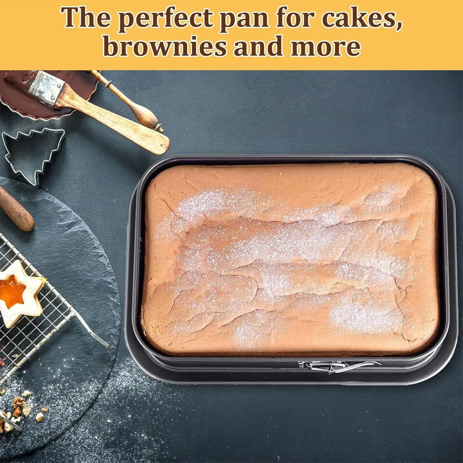 

Cake Baking Pans 13x9 Inch Non-Stick Reusable Cake Baking Tray Cookie Sheet For Cheesecake Cookie Pizza Muffin Brownie Bread Ice