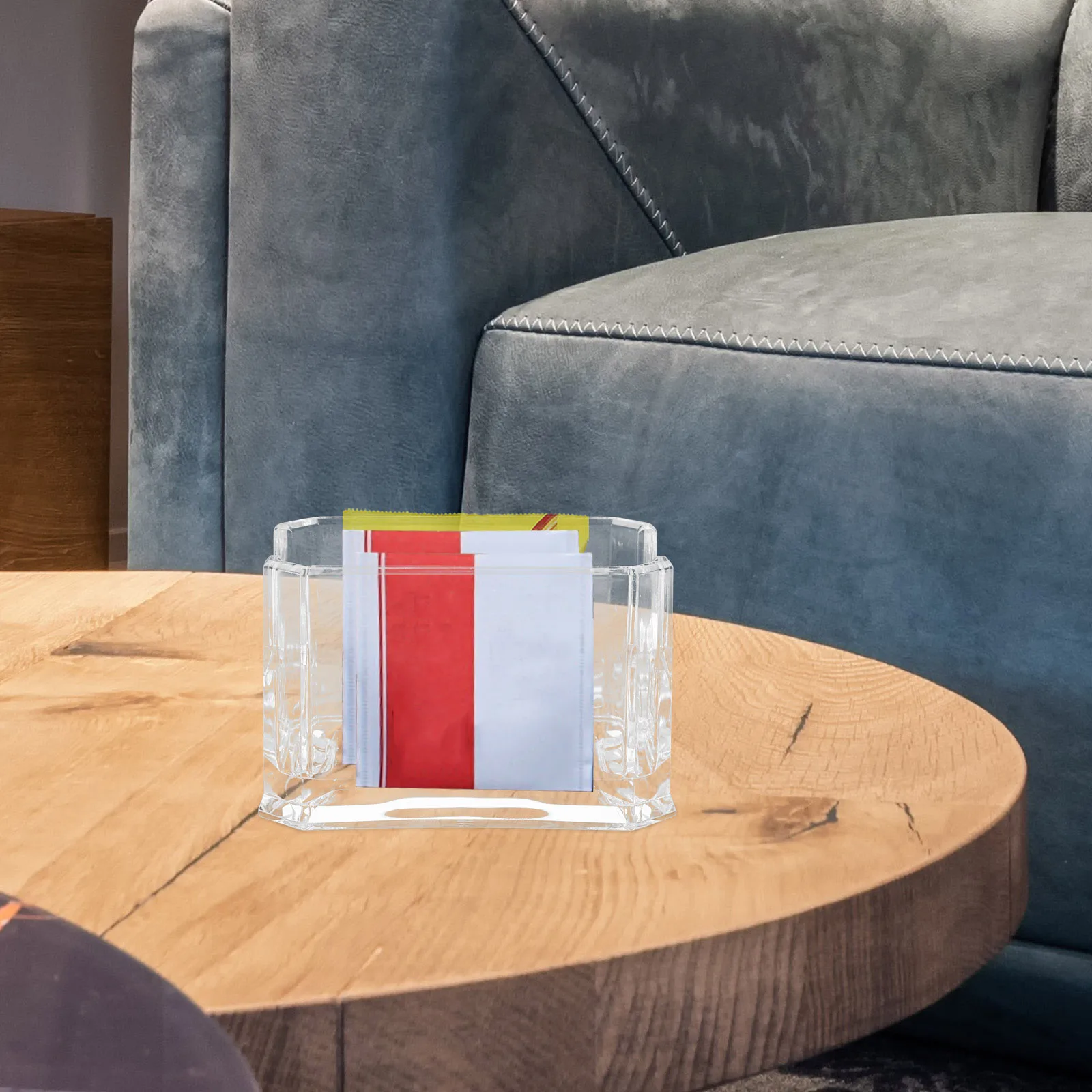 

Transparent Acrylic Storage Box Clear Desktop Tea Bag Organizer Coffee Sugar Packet Holder Household Tea Storage