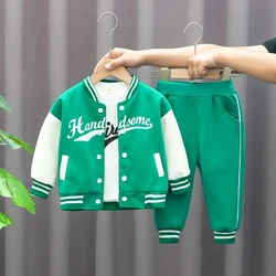 Abbigliamento da Baseball per bambini vestito ragazzi ragazze set sportivi Casual 3 pezzi cappotto pantaloni tripartito primavera autunno sottile tuta da bambino abiti