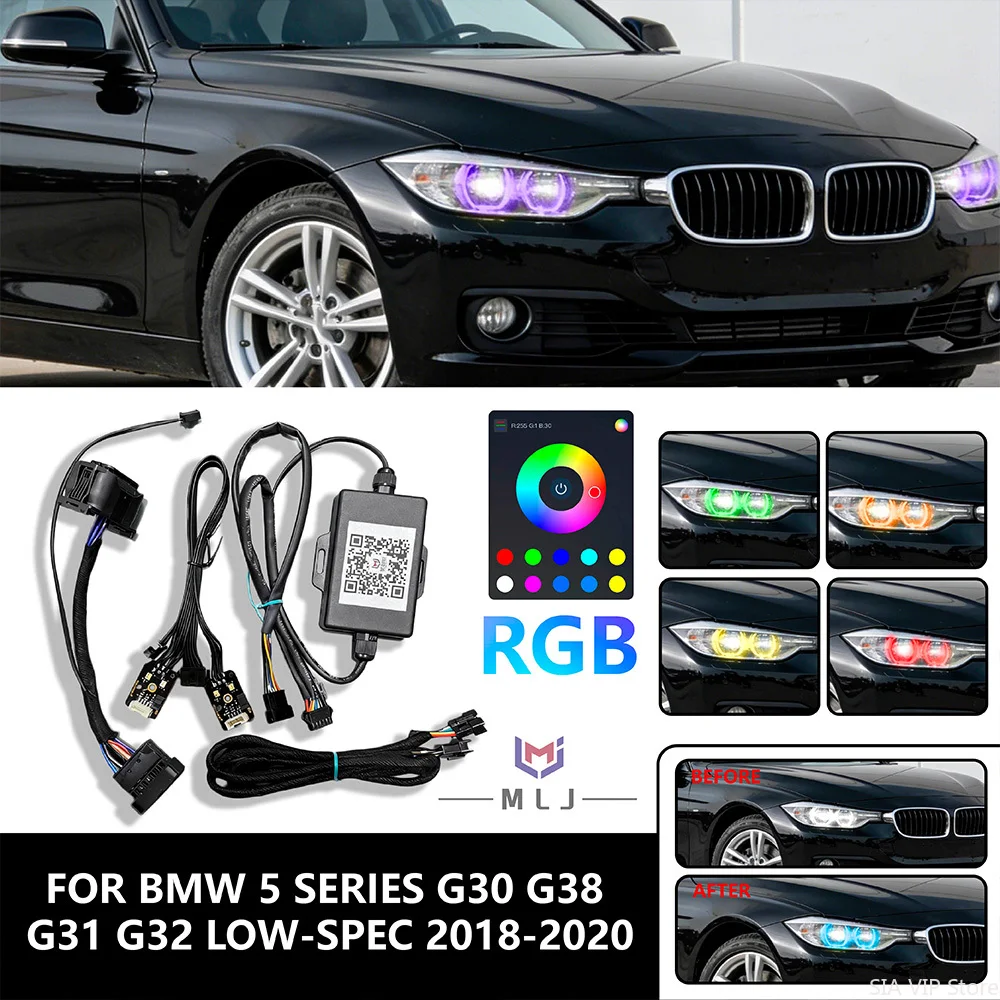 RGB 6311 7214 934 63117214934 For BMW 5 Series G30 G38 G31 G32 2018-2020 LOW-SPEC DRL Plug and Play Control by 64 Colors Phone