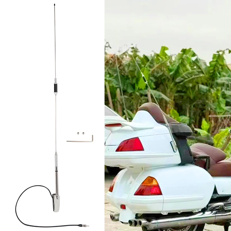 

Chrome Motorcycle Radio Antenna Rear Trunk FM Aerial Fit for Honda Goldwing GL1800 GL1500 2001-2017 2016 2015 2014 2013 2012