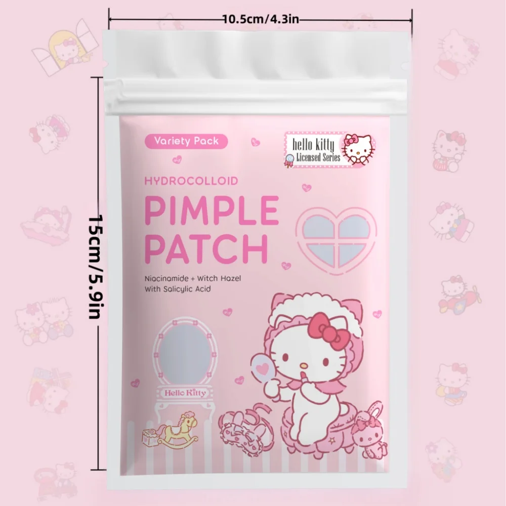 24/72pcs Hello Kitty Hydrocolloid Pimple Patches, Cute Cartoon Acne Spot Stickers, Variety Pack Invisible Blemish Cover, view 4