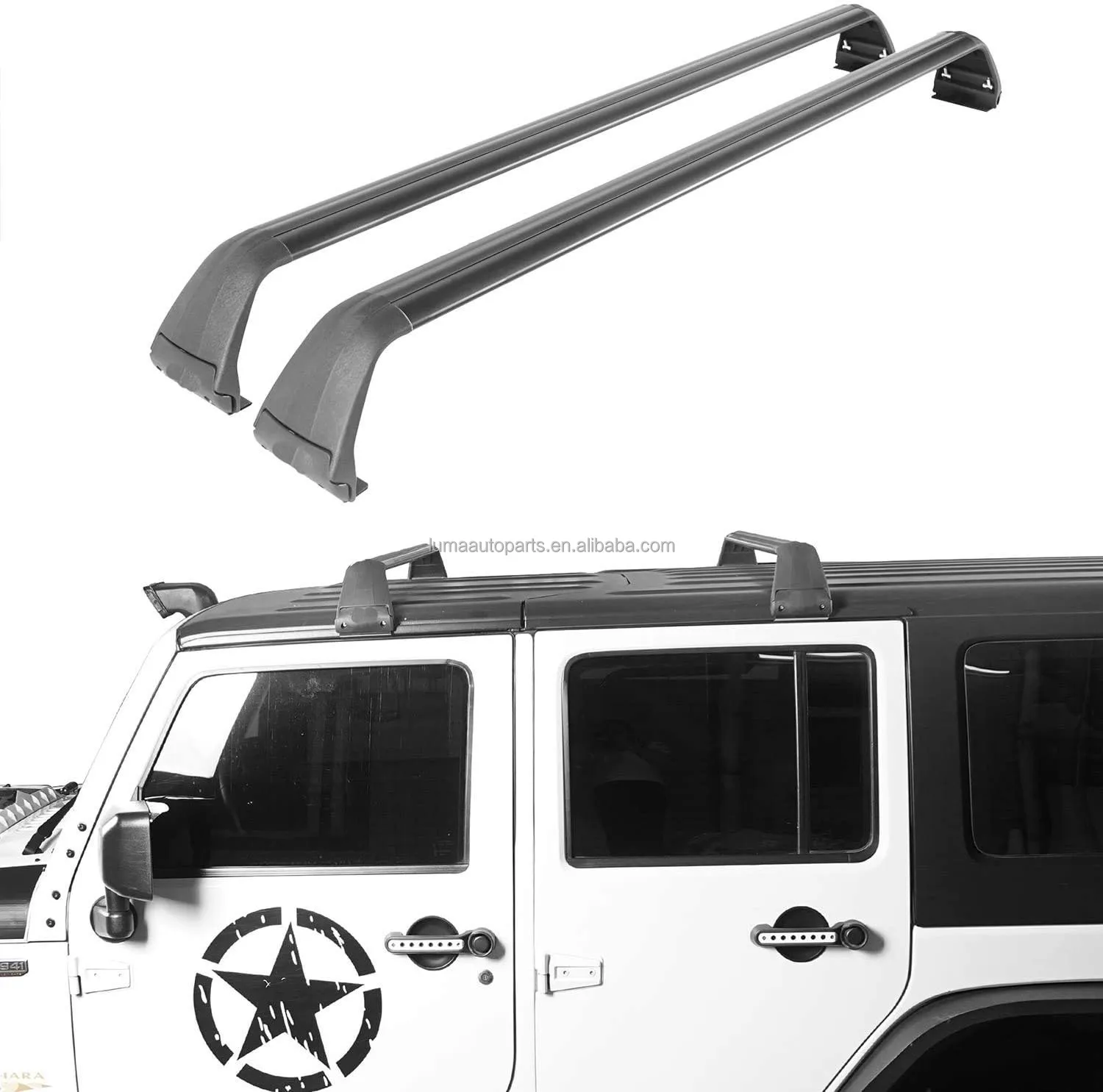 

4x4 Car Offroad Accessories Car Aluminum Cargo Carrier Roof Rack Cross Bar For Jeep Wrangler JL 2018+ Gladiator JT