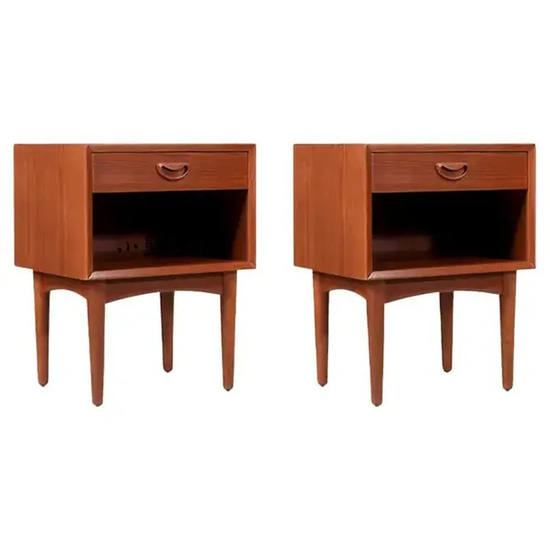 MCM style furniture medieval replica cherry wood bedside table