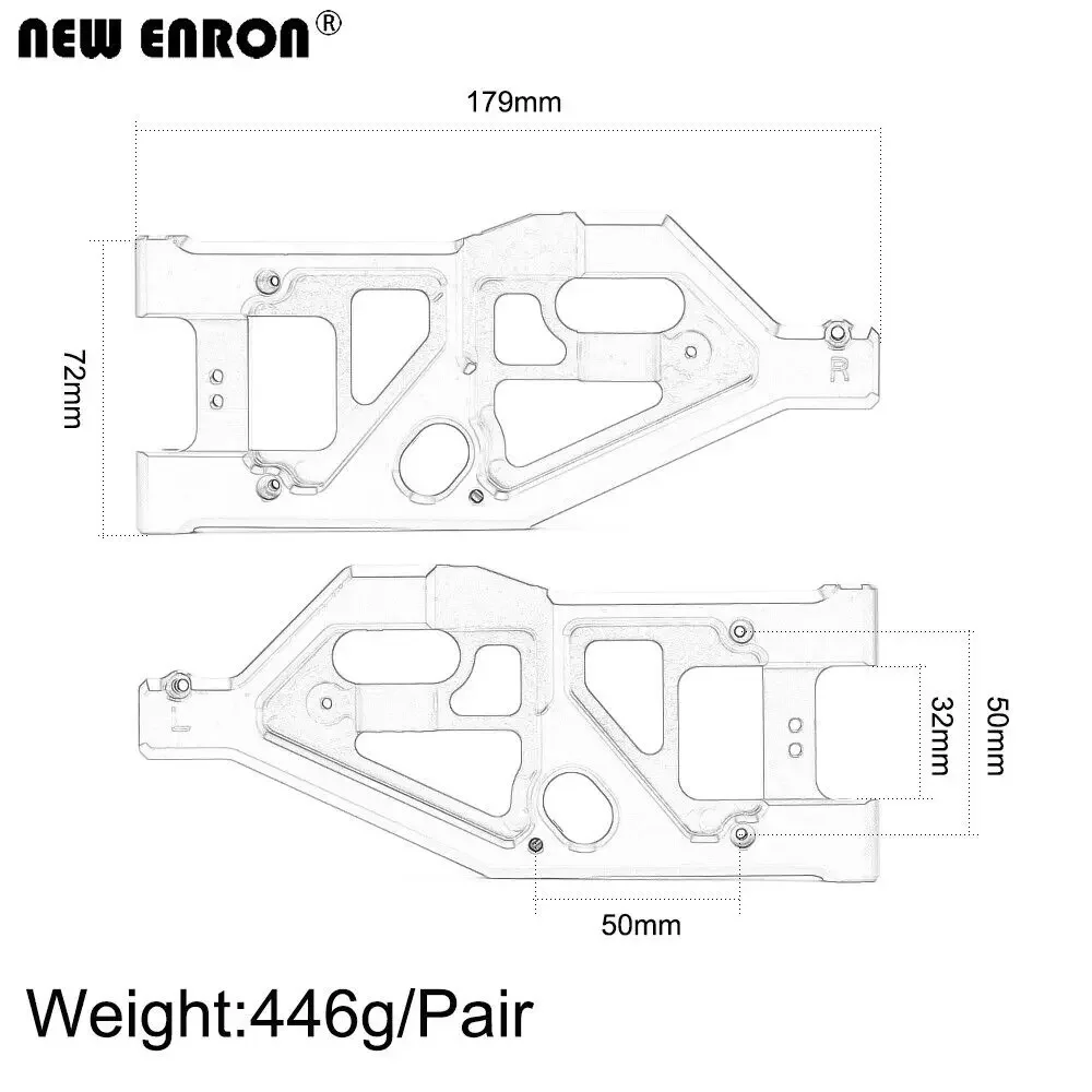 NUEVOS brazos de suspensión inferiores delanteros/traseros ENRON Aluminio 6061 ARA 330589   ARA 330590   Para RC 1/5 Arrma 8S Kraton resultado