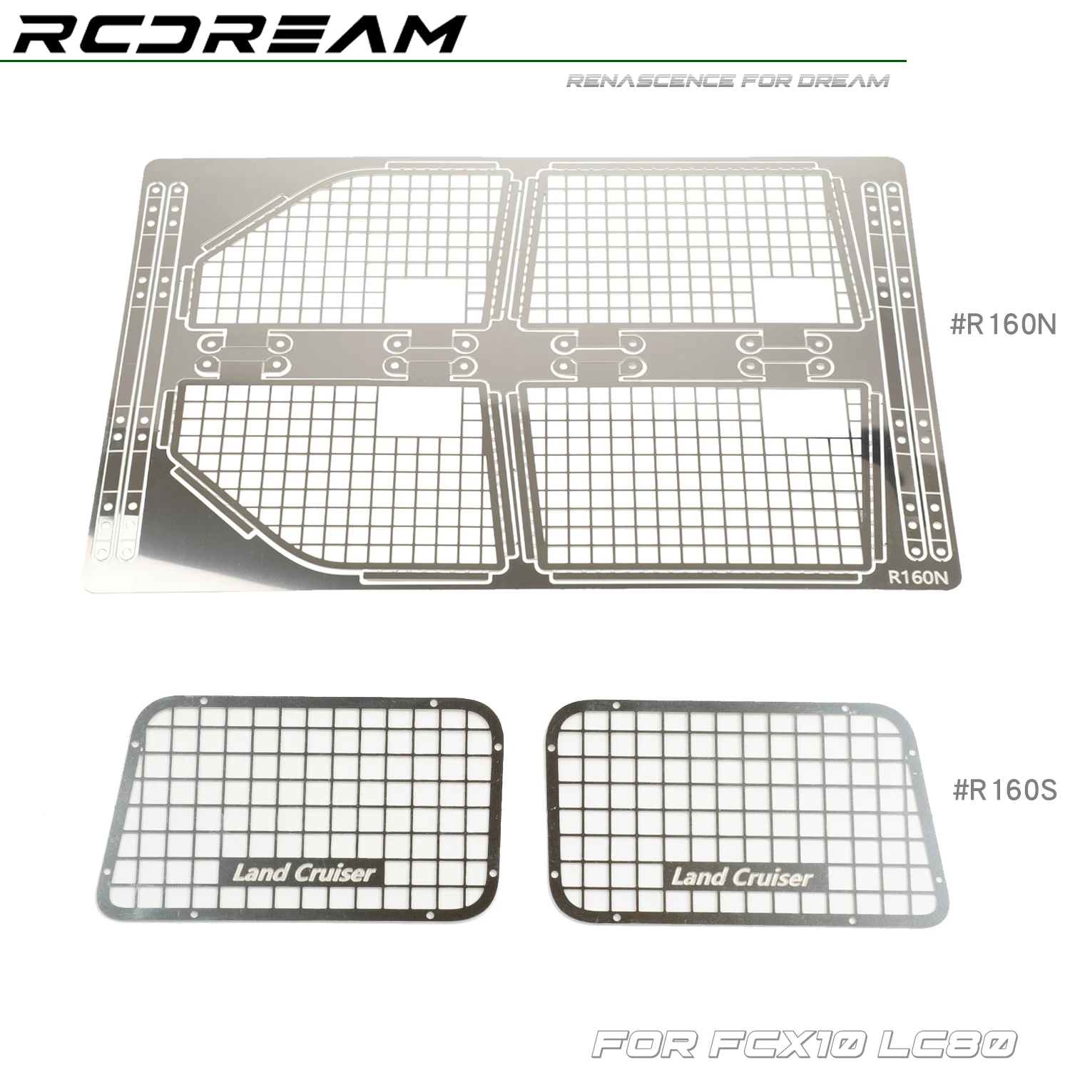 

RCDream 1/10 сетка из нержавеющей стали, защитная оконная сетка, металлическое украшение, вращающееся для FCX10 LC80, вариант обновления деталей
