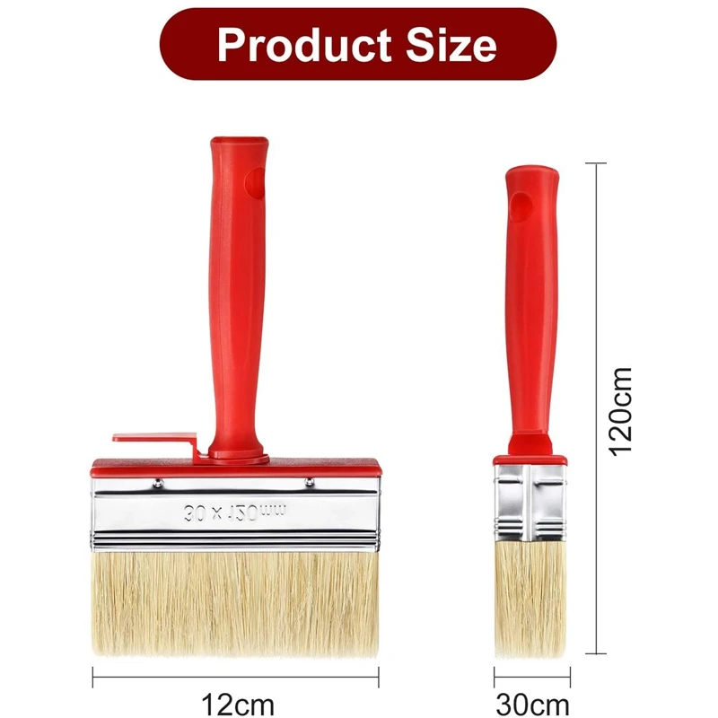 4 Pcs Shed Fence Paint Brushes Decking & Timber Block Stain Brush 4.7Inch/120Mm For All Types Of Painting Job