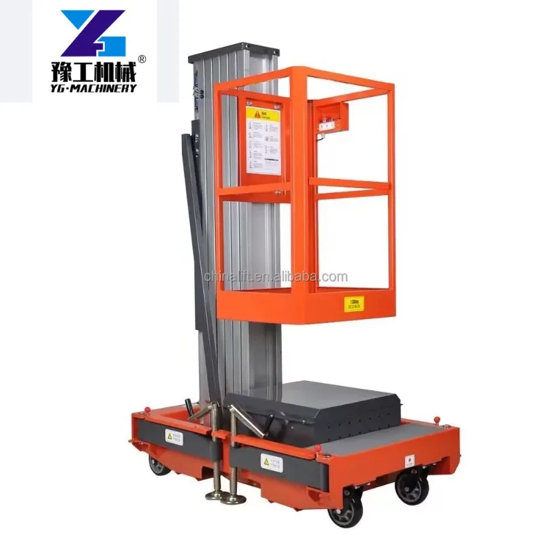Customized Flexible Vertical Aerial Work Platform With Swivel Locking Casters